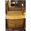 Image 1 : ANTIQUE CANADIANA OAK WASHSTAND WITH ORIGINAL
