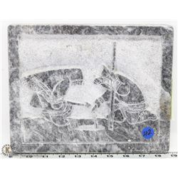 42) SIGNED SOAPSTONE ESKIMO CARVING