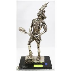 69) LARGE METAL WARRIOR STATUE EXTREMELY HEAVY