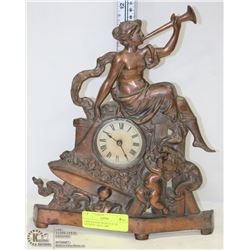 CAST BRONZE WOMEN WITH TRUMPET CIRCA 1885