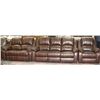 Image 1 : NEW MUNICH BROWN LEATHERETTE RECLINING SOFA, LOVE