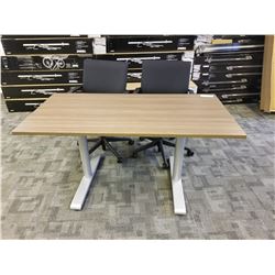 (9011) 2 OFFICE DESK CHAIRS ON WHEELS WITH TABLE