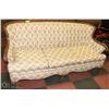 Image 1 : VINTAGE FLORAL CARVED WOOD 75" SOFA
