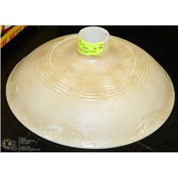 VINTAGE HEAVY GLASS CREAM TONED LIGHT SHADE