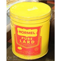 VINTAGE HORMEL PURE LARD TIN