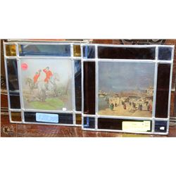 138) LOT OF 2 STAINGLASS ART SCENES