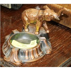139) ANTIQUE METAL ELEPHANT ASH TRAY