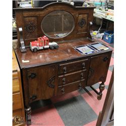 VINTAGE 3 DRAWER 2 DOOR DRESSER WITH MIRROR