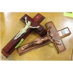 139) PAIR OF VINTAGE CROSSES - 1 WITH HIDDEN