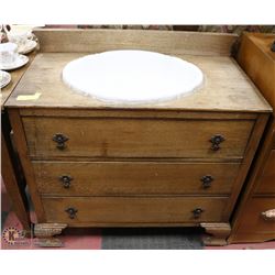 VINTAGE 3 DRAWER SINK CABINET 33X18X34