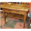 Image 1 : ANTIQUE TABLE WITH DRAWER 38"X26"X30"H