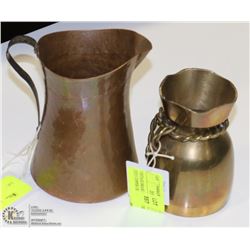 VINTAGE BRASS BAG PEN HOLDER WITH COPPER CREAM