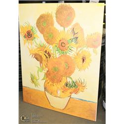 LARGE SUNFLOWER CANVAS ART PICTURE