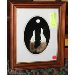 FRAMED COYOTE SHADOWBOX PICTURE