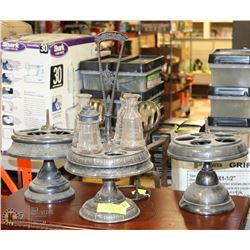 LOT OF 3 INCOMPLETE SILVER PLATED SPICE HOLDERS