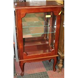 WOOD AND GLASS SHOW CASE WITH LIGHT& SHELF