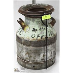 ANTIQUE CREAM CAN, 17" TALL WITH LID