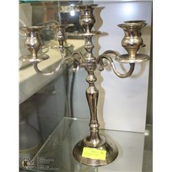 VINTAGE SILVER TONE GOTHIC CANDELABRA