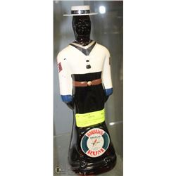 RARE DOORLYS BARBADOS RUM BOTTLE WITH HAT CAP