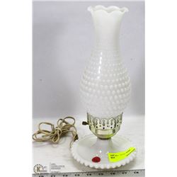 HOBNAIL MILKGLASS LAMP