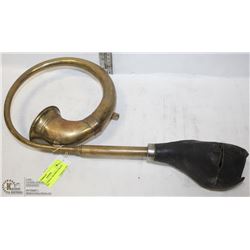 ANTIQUE SPIRAL TRUMPET BRASS CAR HORN