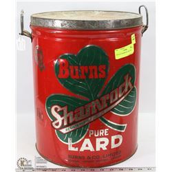VINTAGE SHAMROCK LARD TIN