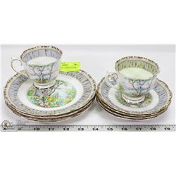 110) 10PC ROYAL ALBERT SILVER BIRCH DISHES