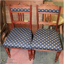 LOT OF 2 VINTAGE UPHOLSTERED CHAIRS