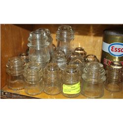 LARGE LOT OF DOMINION GLASS INSULATORS