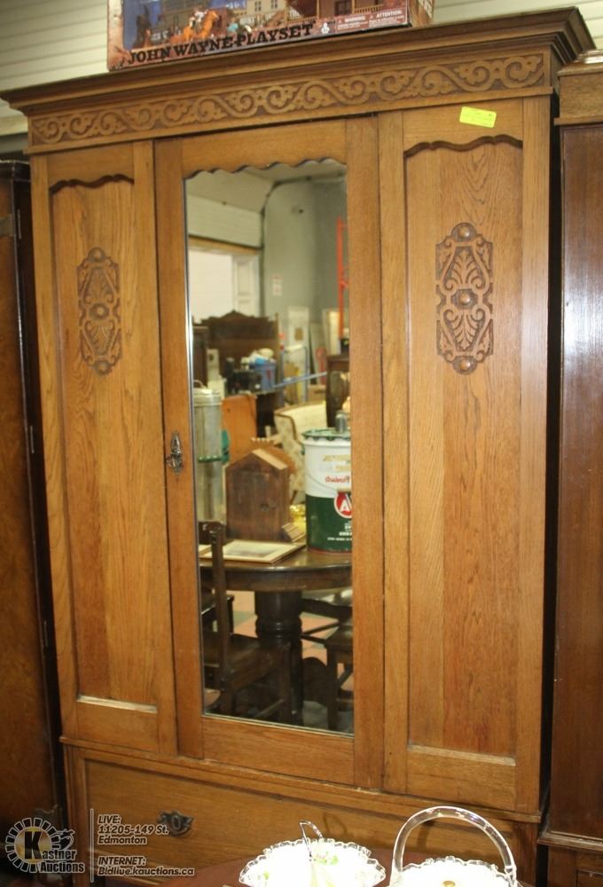 Antique Wood Ornate Wardrobe