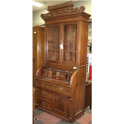 EAST LAKE ROLL TOP DESK BOOKCASE 39X22X92