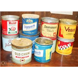LOT OF 10 VINTAGE TOBACCO TINS