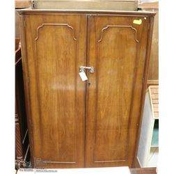 ANTIQUE 2 DOOR MAPLE WARDROBE 48X22X73