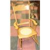 Image 1 : OAK ROCKING CHAIR WITH LEATHER PATCH ON SEAT