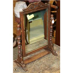 ANTIQUE HAND BUILT VANITYH MIRROR 18X24 CIRCA 1910