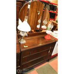 ANTIQUE EDWARDIAN DRESSING TABLE WITH 3 PANEL