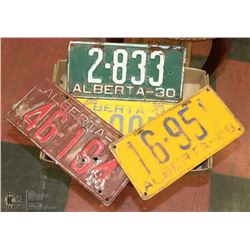 FLAT OF 4 OLD LICENCE PLATES ,1929,30,33,35 YEARS