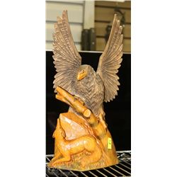 WOOD CARVED EAGLE ORNAMENT