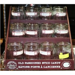 3 TIER OLD FASHION STICK CANDY STAND AND JARS