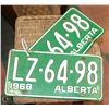 Image 1 : SET OF 1968 VINTAGE ALBERTA LICENSE PLATES