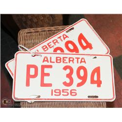 SET OF 1956 VINTAGE ALBERTA LICENSE PLATES