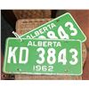 Image 1 : SET OF 1962 VINTAGE ALBERTA LICENSE PLATES