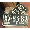 Image 1 : SET OF 1969 VINTAGE ALBERTA LICENSE PLATES