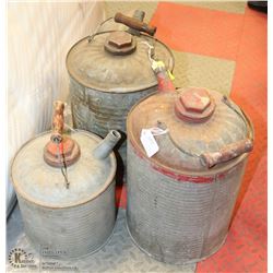 LOT OF 3 ANTIQUE GAS CANS