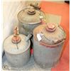 Image 1 : LOT OF 3 ANTIQUE GAS CANS