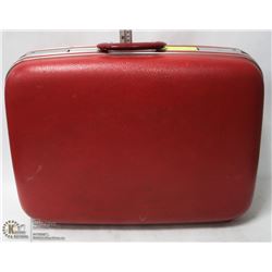 VINTAGE RED HARD SUITCASE