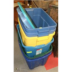 STACK OF STORAGE TOTES