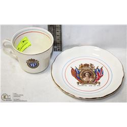 QUEEN ELIZABETH 2 CORONATION CUP & SAUCER