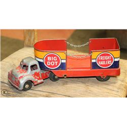 VINTAGE 1950'S BIG DOT TRUCK  AND TRAILER TOY