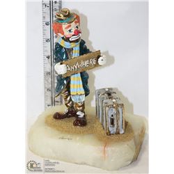 SIGNED RON LEE MARBLE BASE “HOBO” CLOWN